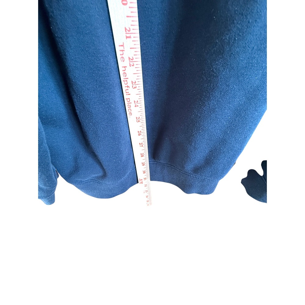 Carhartt Hoodie XL Loose Fit Navy‎ Blue Spell Out Logo Sleeve Sweatshirt - Picture 8 of 11